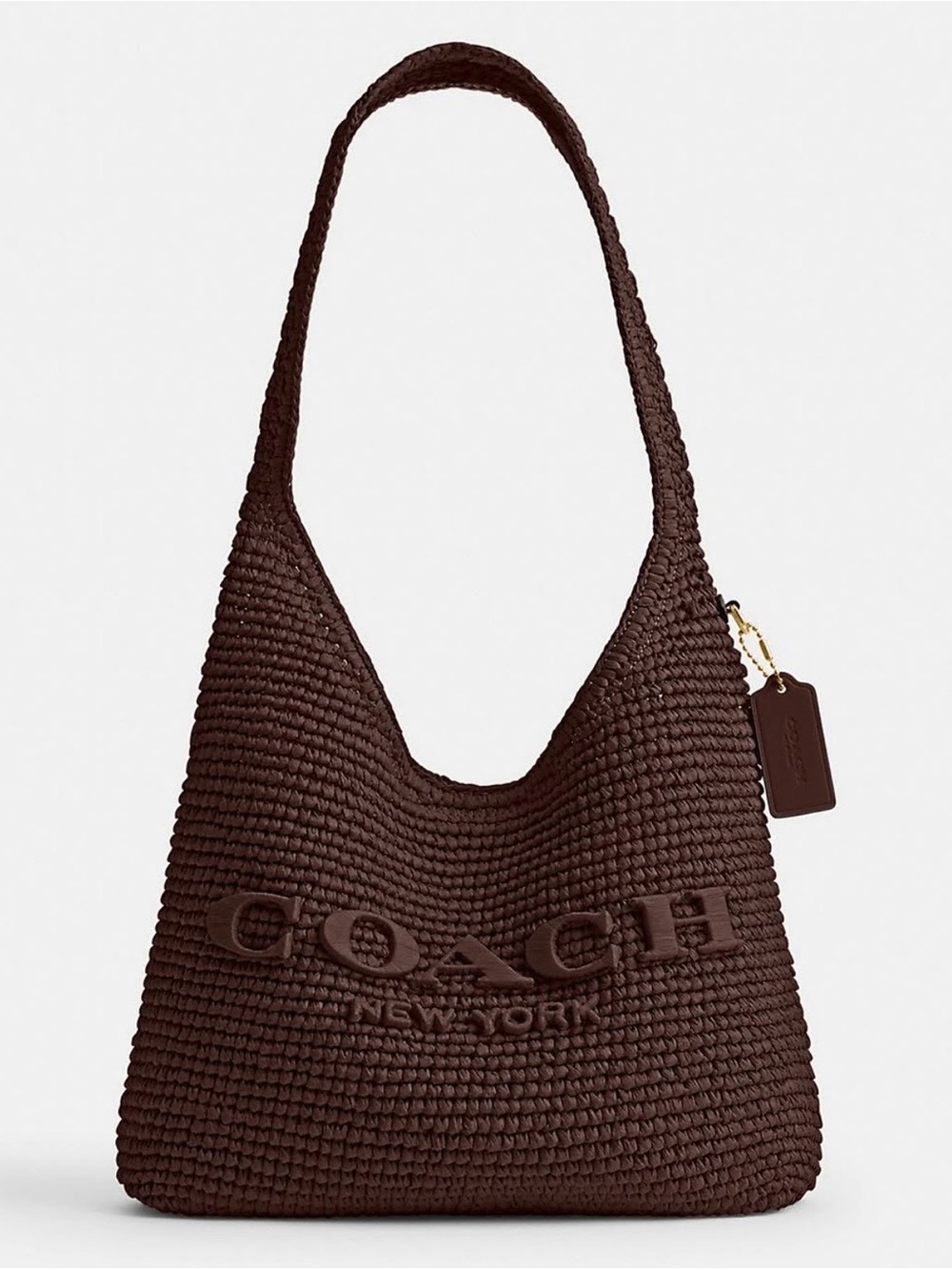 Coach New York Brown Woven Shoulder Bag